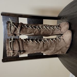 Taupe Wedge Boots